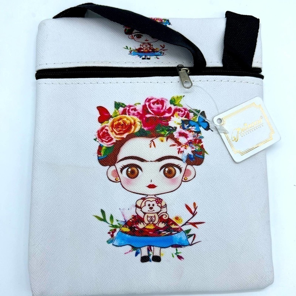 NWT PRINCESS Accessories Frida Kahlo white shoulder or crossbody bag - Picture 13 of 16